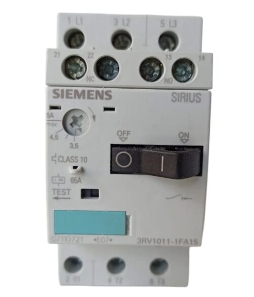 Автомат захисту двигуна Siemens 3RV1011-1FA15 1NO+1NC (3RV2011-1FA15) 3,5-5A 1,5-2,2кВт